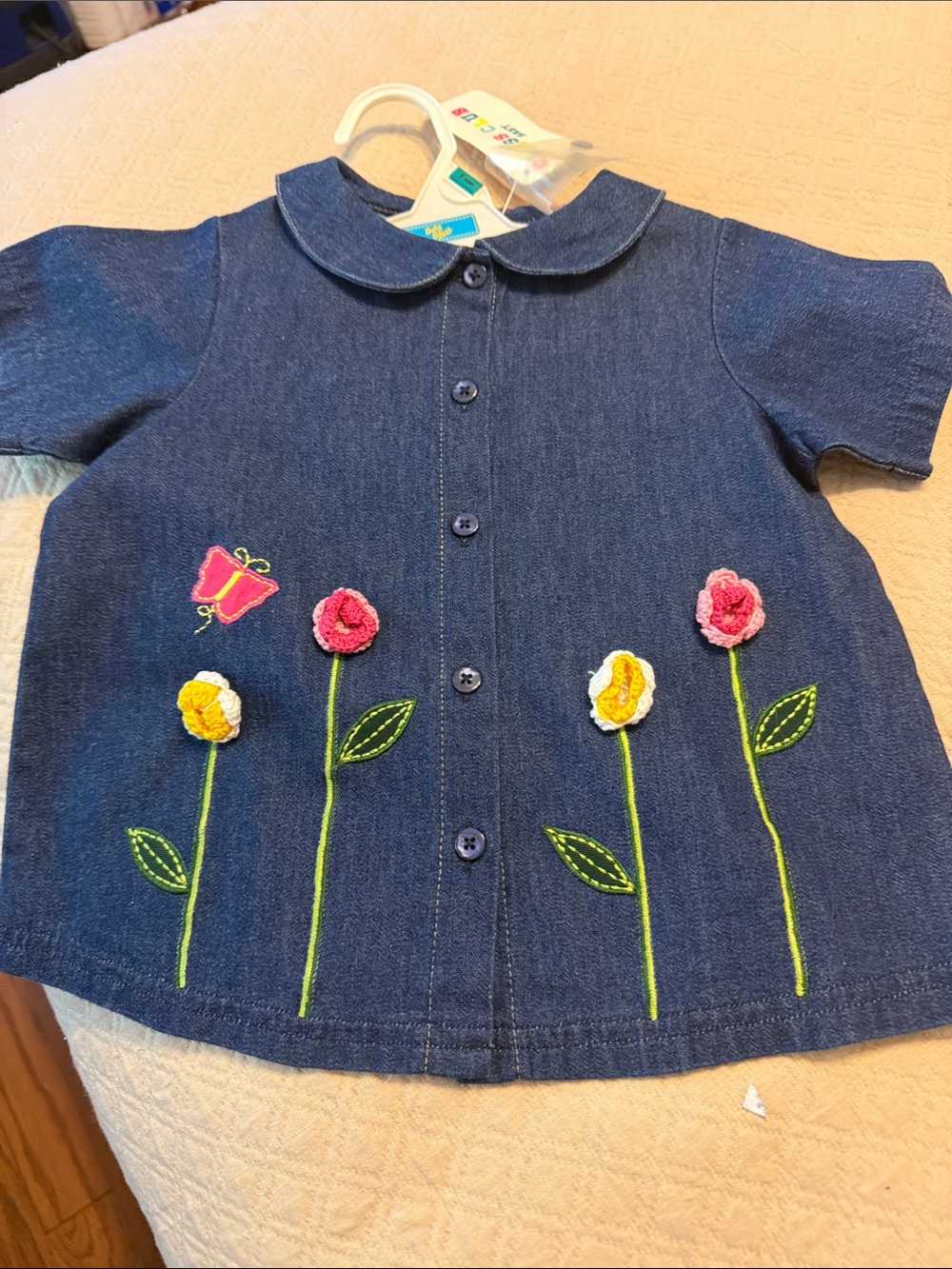 Carter's Indigo Denim Short-Sleeve Button Front Top